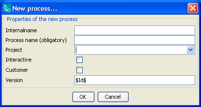 Dialog to create a new process